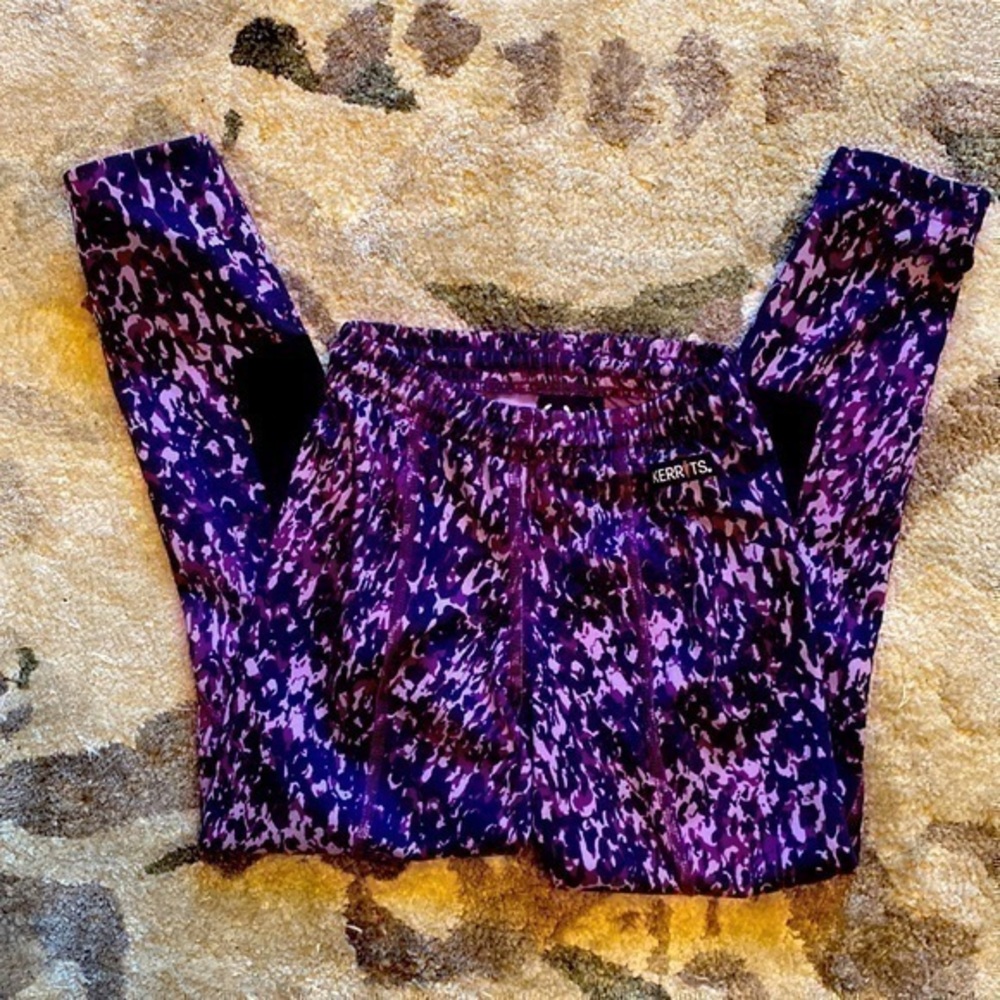 Kerrits Kids' Performance Knee Patch Tight Purple Paint Splatter Print S…